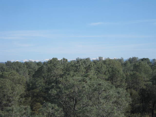 View of snow in the Sierras from the tower