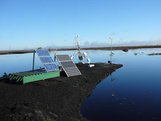 Solar panels, eddy tower and camera post