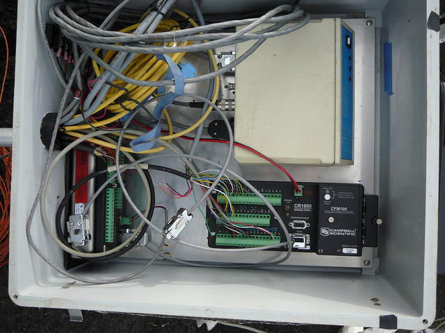 Wiring inside data logger box at Mayberry