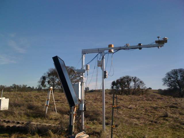 Radiometer tower and fence solar panel