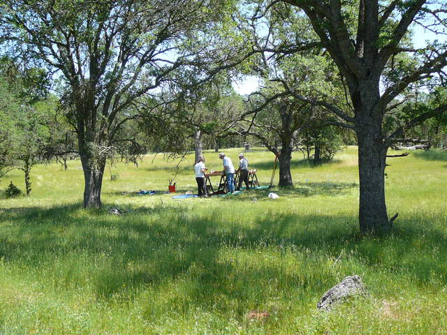People working on root pit number 3