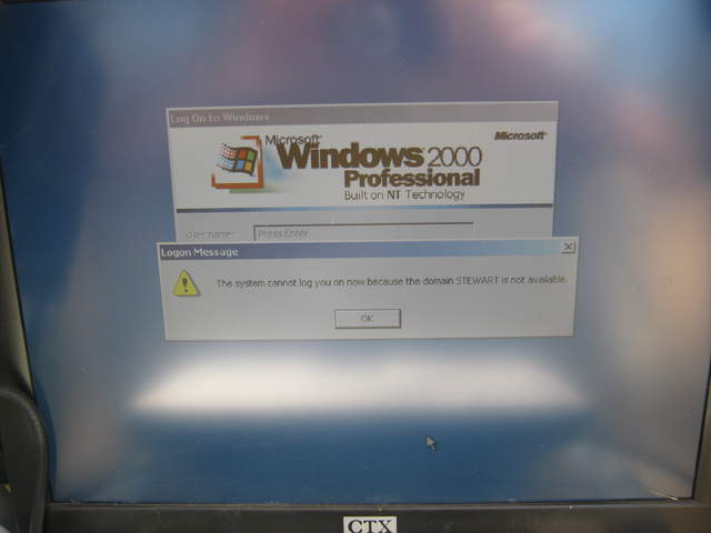 Windows error message on Floor computer
