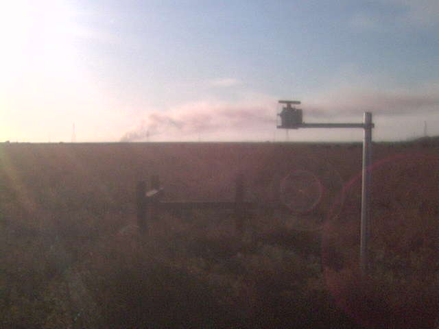 Smoke from fire to the west.