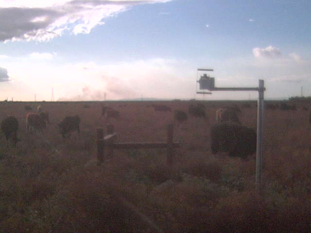 Smoke from fire to the west.