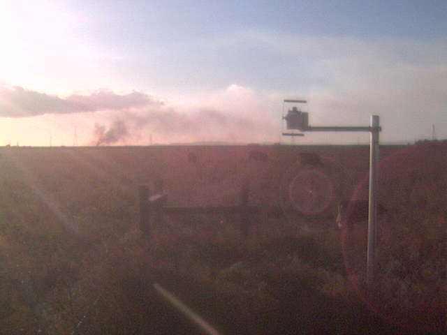 Smoke from fire to the west.