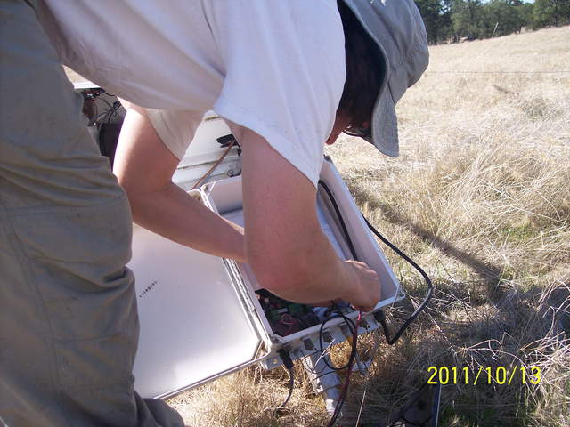 Joe working on data logger
