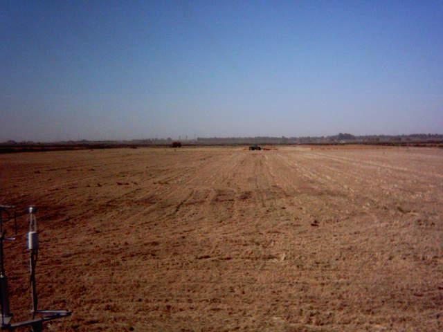 Chopping the straw.