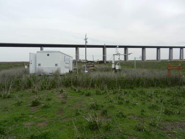 LGR trailer at Sherman cow pasture bridge in the background
