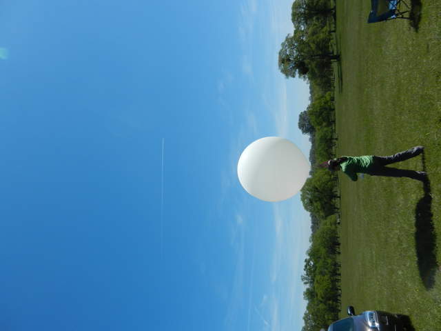 Getting ready for a weather balloon launch