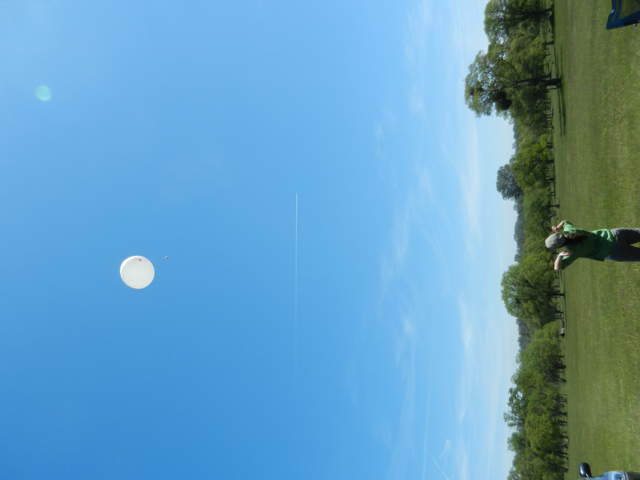 Weather balloon launch at the oak woodland