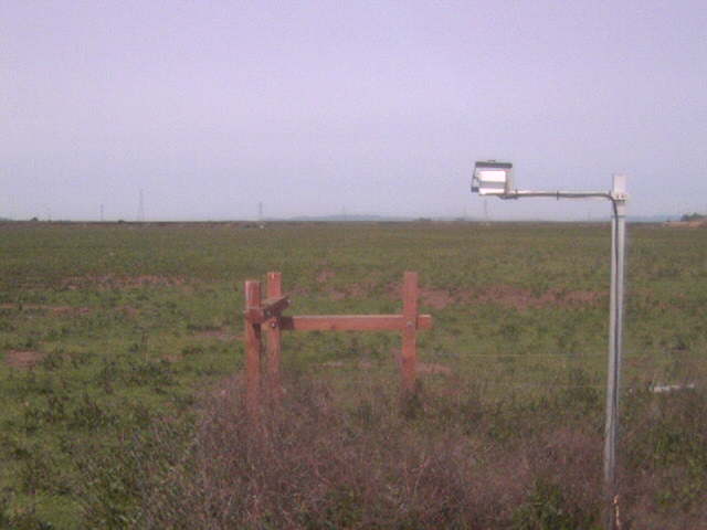Fence down for work on mercury trailer