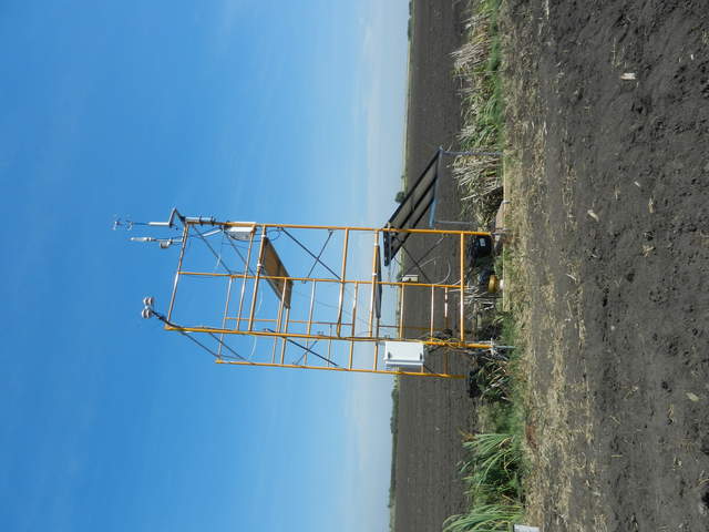 Newly installed scaffolding and equipment at corn field