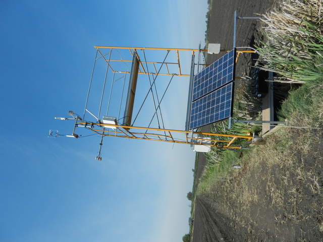 Newly installed scaffolding and equipment at corn field