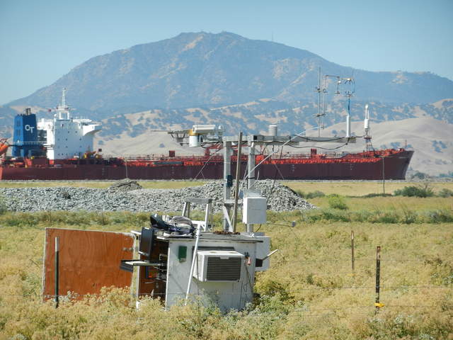 Ship above the pasture site with Mt Diablo in the background