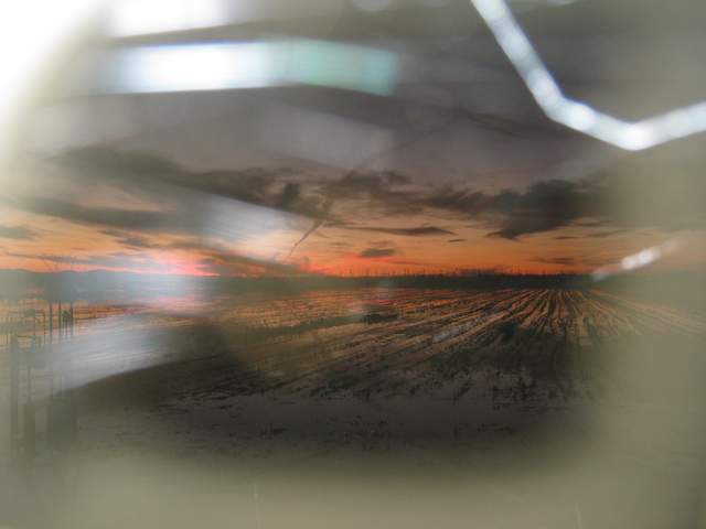 Flash makes surreal sunset