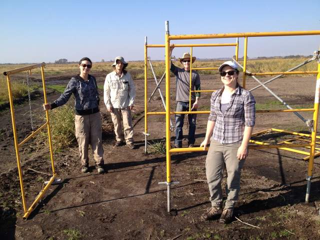 Patty, Joe, Cove, and Sara on site