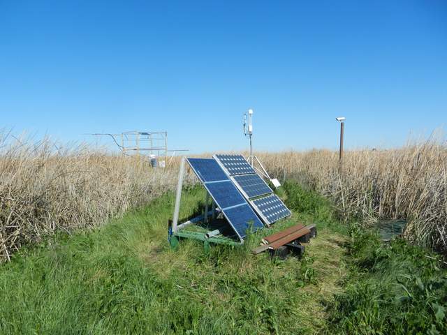 Solar panels with new scaffolding tower in the background