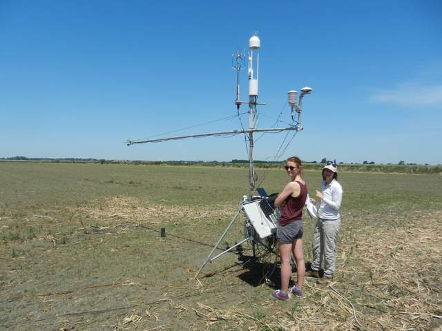 Madeleine and Patty checking tower