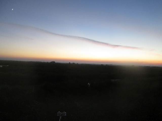 Crescent moon at dusk
