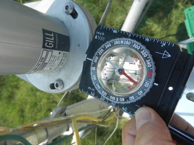 Compass heading of the rice tower sonic