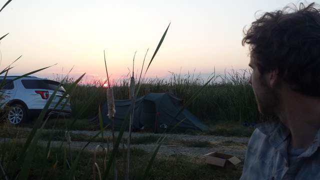 Kyle admiring the sunset during the 24-hr leaf-level campaign