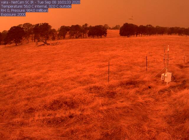 Orange skies from wildfire smoke