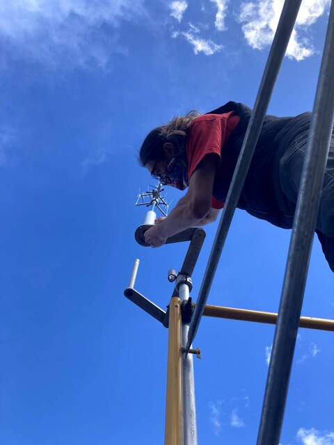 Robert installing flux sensors