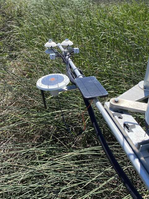 Arable installed over tules at West Pond tower