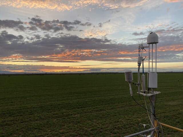Eddy equipment at sunset