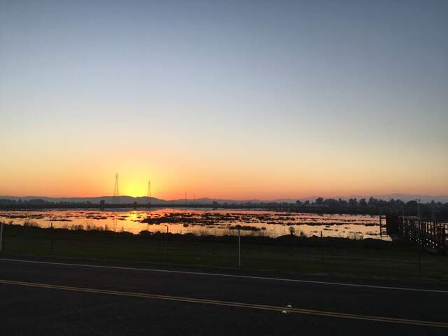 Sunset just as we arrived on site
