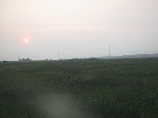 Sun in a smoky sky