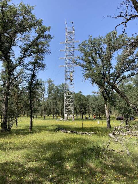 The crew from Beckman checking the tower