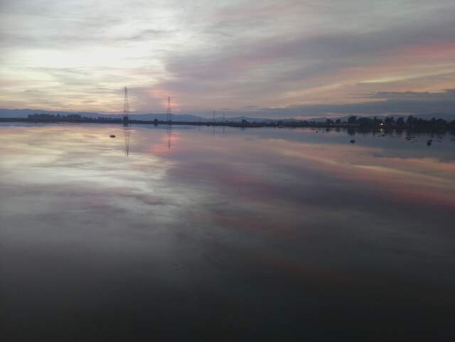 Dusk reflected in the water