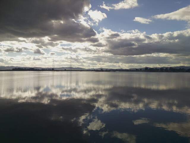 Reflected clouds