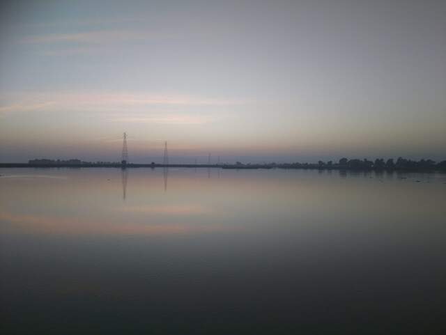 Still water at dusk