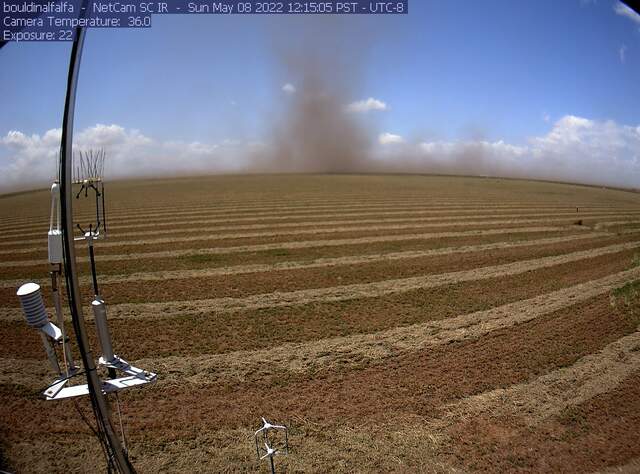 Clouds of dust upwind