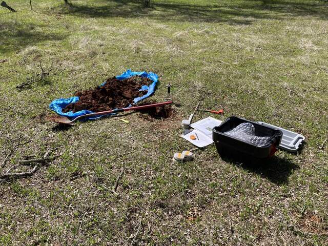 Taking soil cores for Ameriflux project