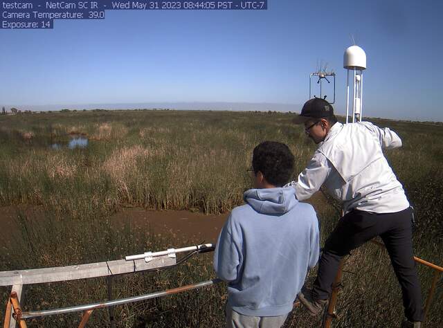Carlos and visitor on tower
