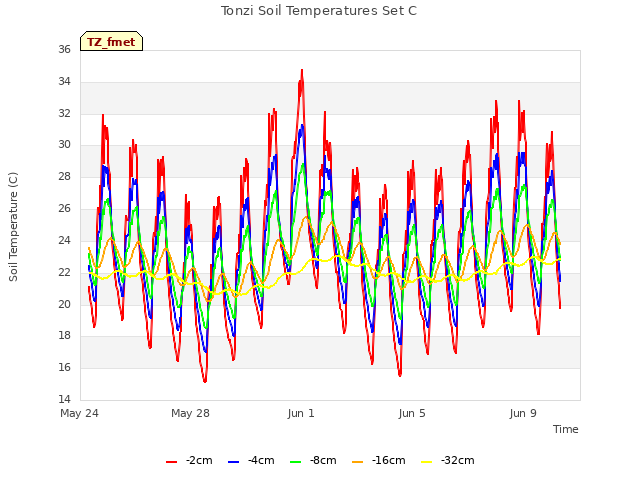 Explore the graph:Tonzi Soil Temperatures Set C in a new window