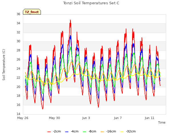 Explore the graph:Tonzi Soil Temperatures Set C in a new window