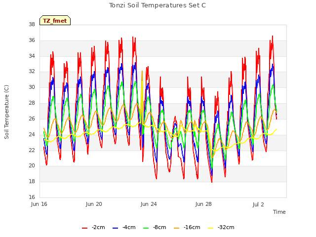 Explore the graph:Tonzi Soil Temperatures Set C in a new window