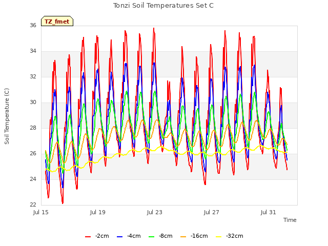 Explore the graph:Tonzi Soil Temperatures Set C in a new window