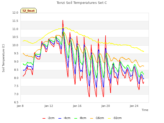 Explore the graph:Tonzi Soil Temperatures Set C in a new window