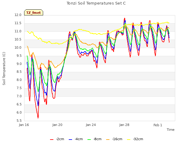 Explore the graph:Tonzi Soil Temperatures Set C in a new window