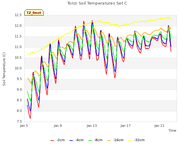 Explore the graph:Tonzi Soil Temperatures Set C in a new window