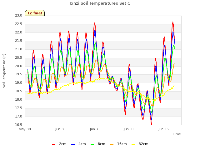Explore the graph:Tonzi Soil Temperatures Set C in a new window