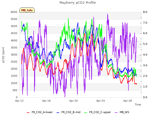 Explore the graph:Mayberry pCO2 Profile in a new window