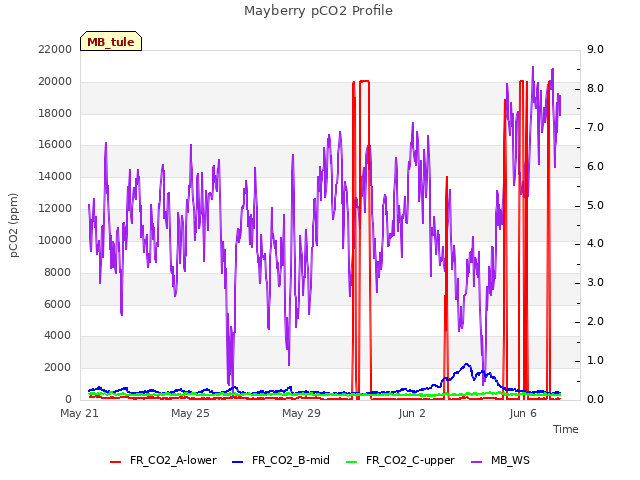 Explore the graph:Mayberry pCO2 Profile in a new window