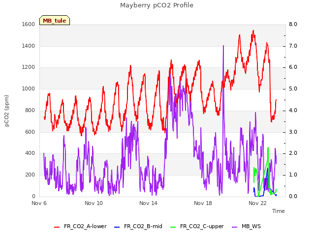 Explore the graph:Mayberry pCO2 Profile in a new window