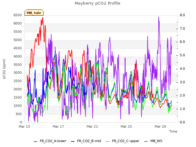 Explore the graph:Mayberry pCO2 Profile in a new window